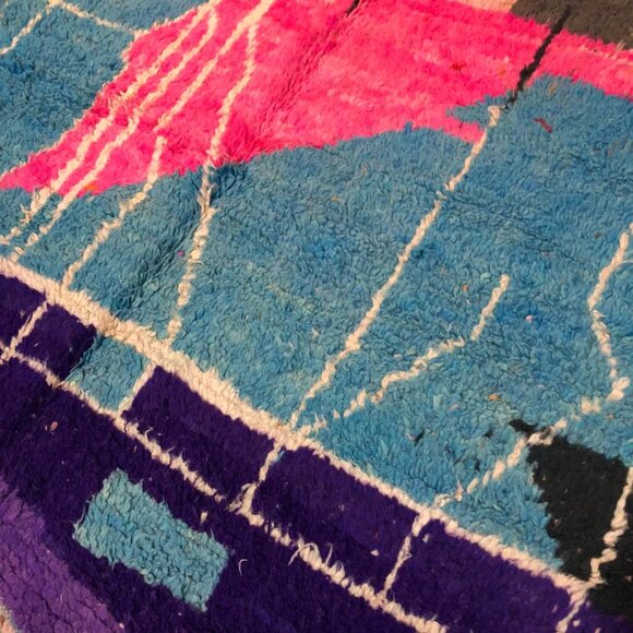 Vibrant Azilal Handmade Moroccan Rug - 9'x5' - Wool Carpet - Picture 3 of 4